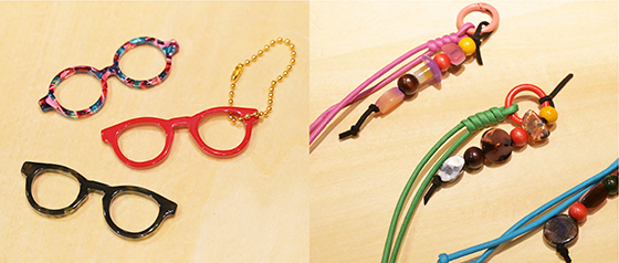 メガネストラップ作りとカラビナチャーム作り