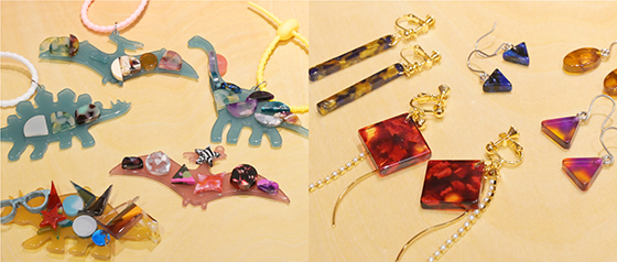 恐竜キーホルダー作りとアクセサリー作り